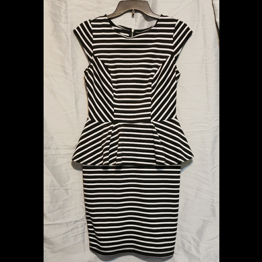 Striped Peplum Dress